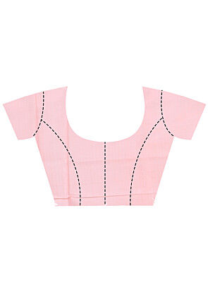 Jamdani Chanderi Silk Saree in Peach