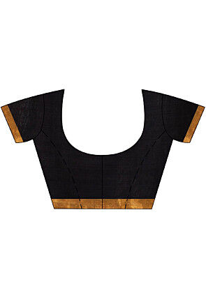 Jamdani Cotton Saree in Black And Red