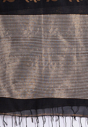 Jamdani Cotton Saree in Black