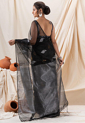 Jamdani Cotton Saree in Black