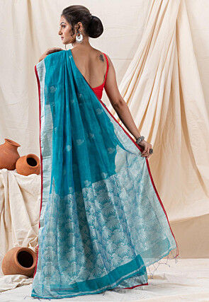Jamdani Cotton Saree in Blue