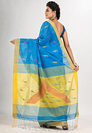 Jamdani Cotton Saree in Blue