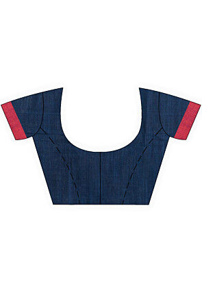 Jamdani Cotton Saree in Navy blue