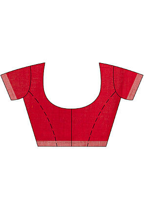 Jamdani Cotton Saree in Red