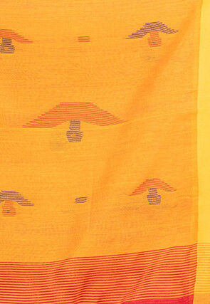 Jamdani Cotton Saree in Red