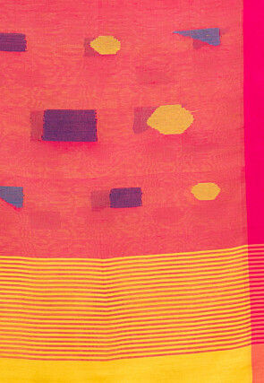 Jamdani Cotton Saree in Yellow