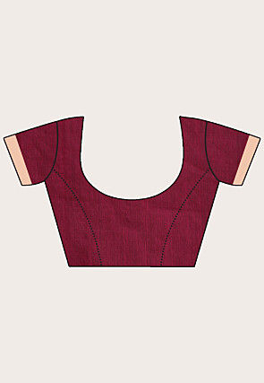 Jamdani Cotton Silk Saree in Beige and Purple