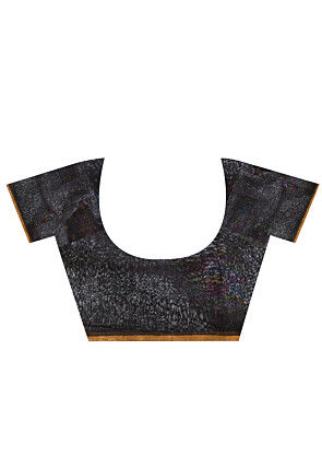 Jamdani Cotton Silk Saree in Black