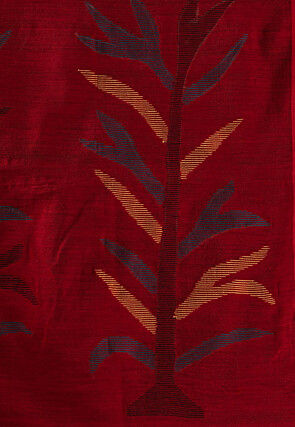 Jamdani Cotton Silk Saree in Black