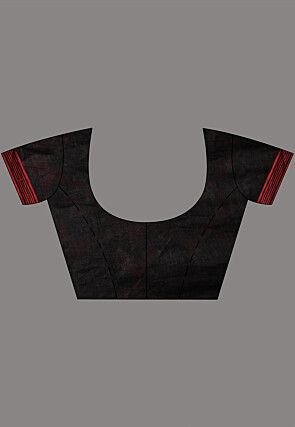 Jamdani Linen Saree in Black