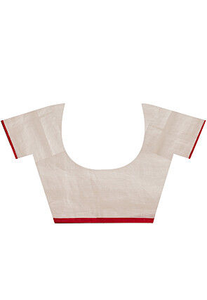 Jamdani Linen Saree in White