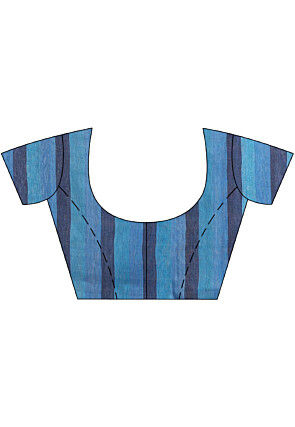 Jamdani Linen Silk Saree in Blue