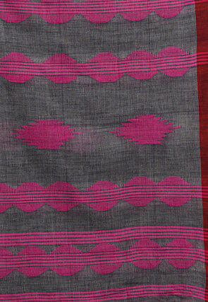 Jamdani Pure Cotton Saree in Grey