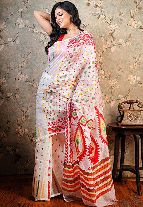 Cotton jamdani saree price on sale