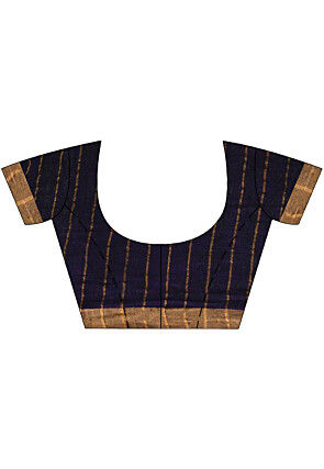 Jamdani Pure Linen Saree in Violet