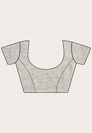 Jamdani Pure Linen Saree in White