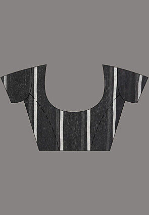 Jamdani Pure Linen Silk Saree in Black