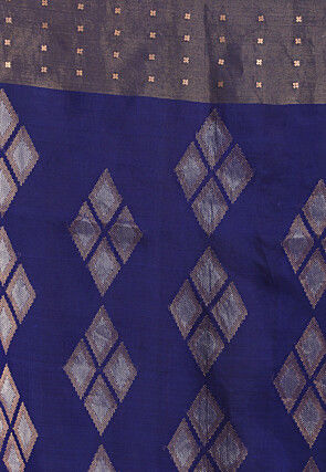 Jamdani Pure Matka Silk Saree in Royal Blue