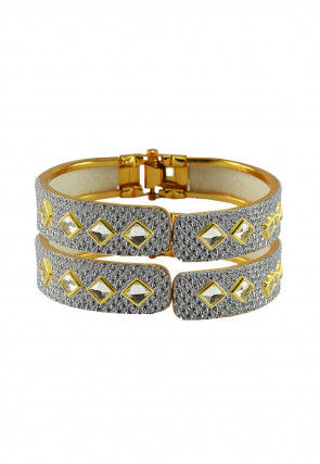 Stone Studded Pair of Openable Bangles