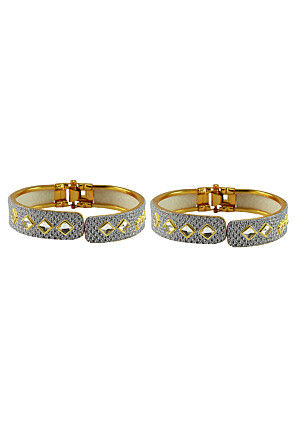 Stone Studded Pair of Openable Bangles