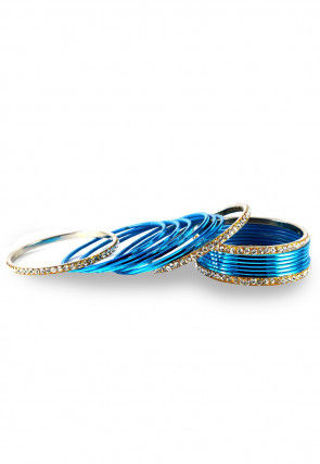 Stone Studded Bangles in Blue