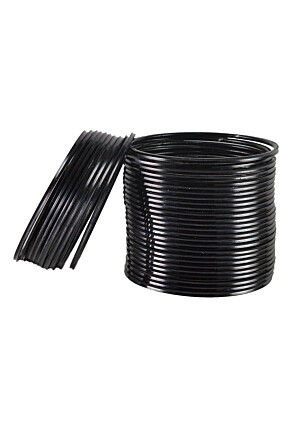Metallic Bangle Set in Black