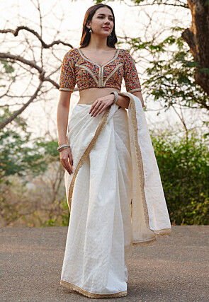 Kalamkari Printed Cotton Blouse in Maroon