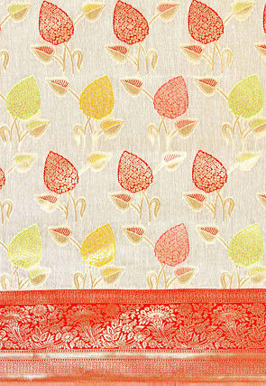 Kanchipuram Art Kanchipuram Linen Silk Saree in Cream