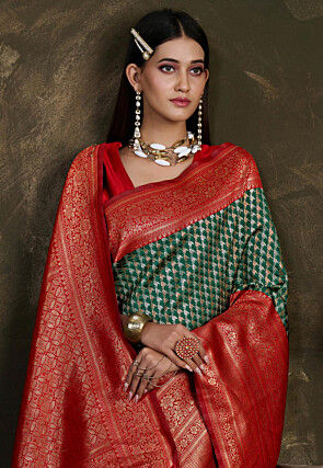 Kanchipuram Saree in Dark Green