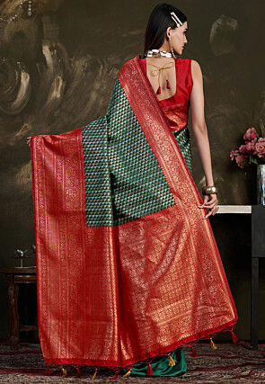 Kanchipuram Saree in Dark Green