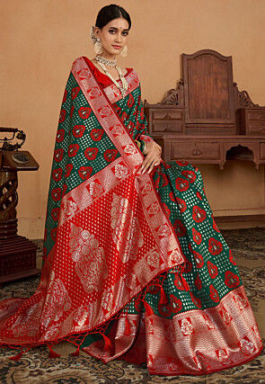 Kanchipuram Saree in Dark Green