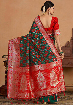 Kanchipuram Saree in Dark Green