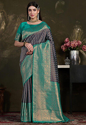 Kanchipuram Saree in Navy Blue