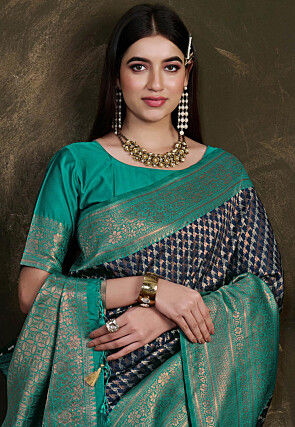 Kanchipuram Saree in Navy Blue