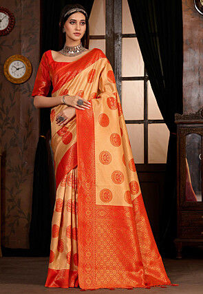 Kanchipuram Saree in Peach
