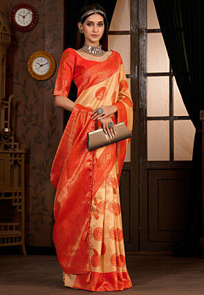 Kanchipuram Saree in Peach