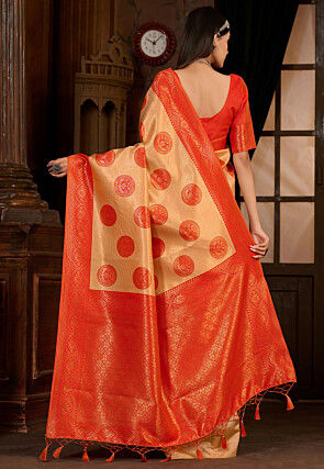 Kanchipuram Saree in Peach
