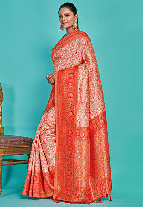 Kanchipuram Art Silk Saree in Peach