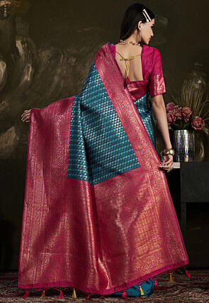 Kanchipuram Saree in Teal Blue