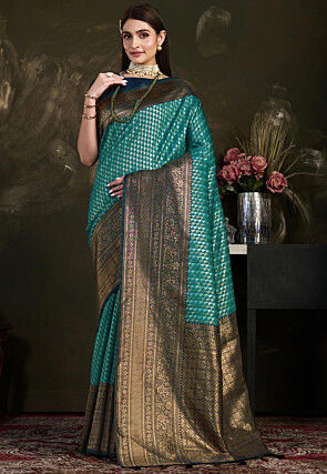 Kanchipuram Saree in Teal Blue