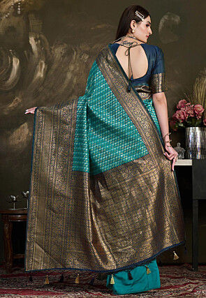 Kanchipuram Saree in Teal Blue