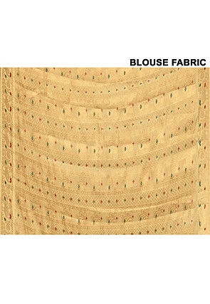 Kanchipuram Dupion Silk Saree in Beige