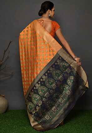 Kanchipuram Dupion Silk Saree in Mustard