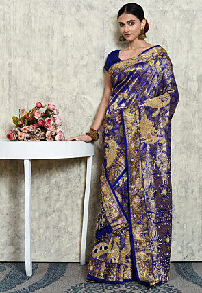 Kanchipuram Silk Saree in Blue