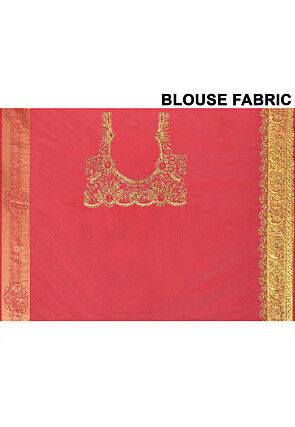 Kanchipuram Silk Saree in Coral Pink