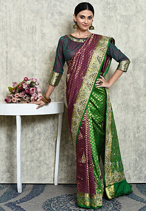 Kanchipuram Pure Silk Saree in Dark Purple