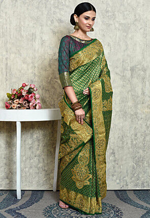 Kanchipuram Silk Saree in Green