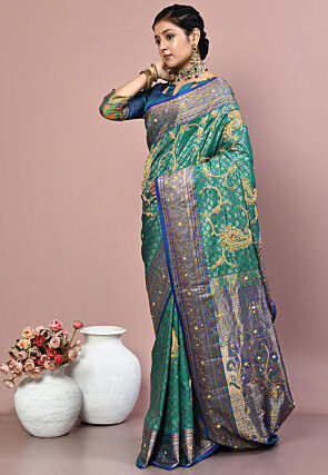Kanchipuram Pure Silk Saree in Green