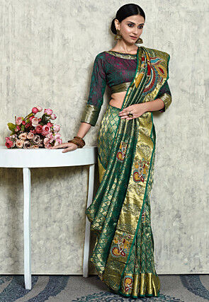 Kanchipuram Silk Saree in Green