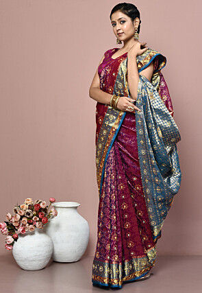 Kanchipuram Silk Saree in Magenta